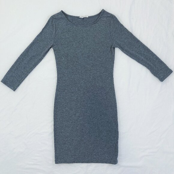 Long Sleeve Grey Bodycon Dress | Size S - Picture 1 of 2